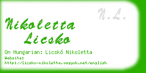 nikoletta licsko business card